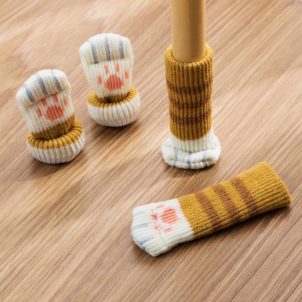 Nette Katze Füße Stuhl Socken Gestrickte Stuhl Beine Futter Socken Boden Protektoren Stumm Möbel Tisch Bein Protektoren Fuß Pads