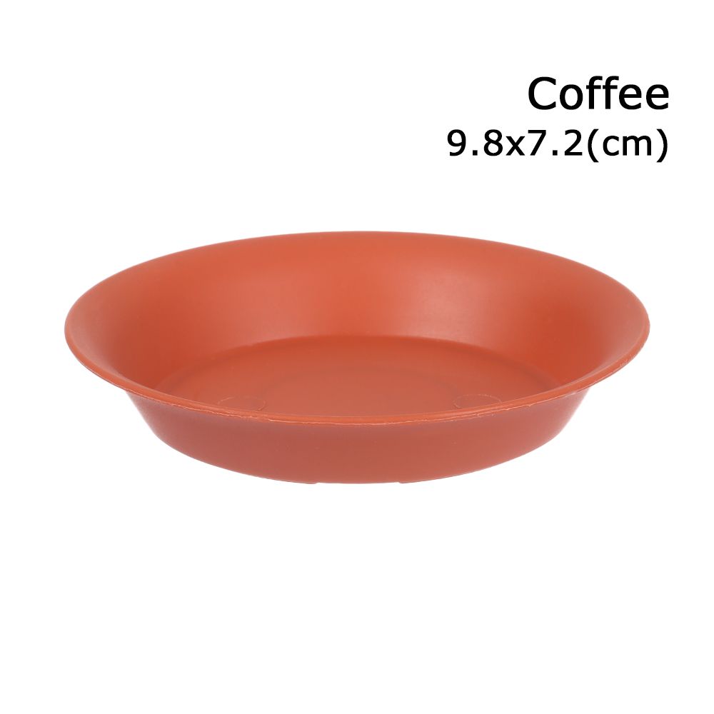 Soucoupes pour plantes, plateaux d'égouttage en plastique, soucoupes pour Pot de fleur d'intérieur et d'extérieur rond de 7cm/98cm/117cm/135cm/15cm, 3 pièces: coffee-9.8x7.2cm