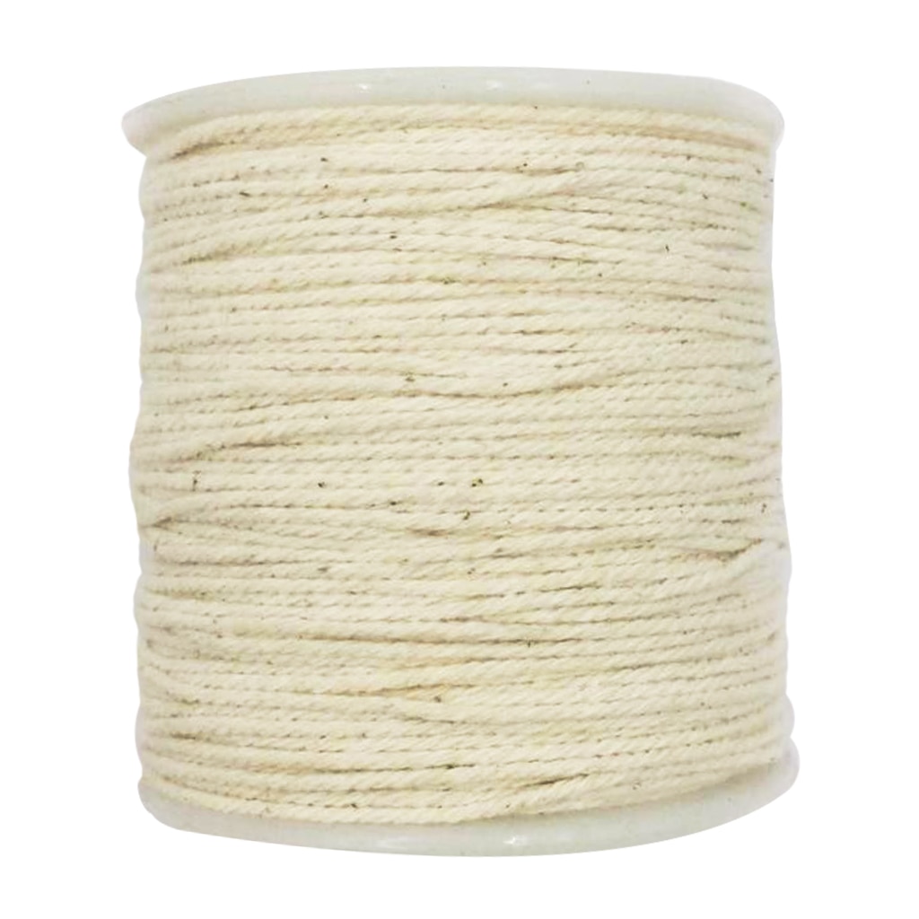 100 Meters 1mm Rustic Cotton Rope Braided Twisted Cord Twine Craft Raw DIY Art Craft Accessories for Home Decoration White