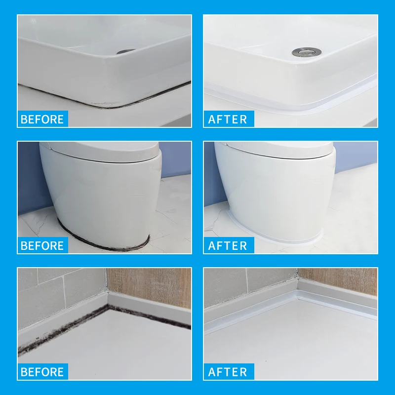 PVC Sealing Strip Tape Bathroom Bath Toilet Caulk Tape Self Adhesive Waterproof Mildew Proof Tapes For Kitchen Sink Wall Corner