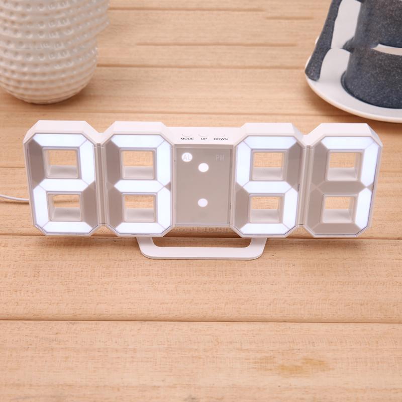 8 Shaped Usb Digital Table Clocks Wall Clock Led Time Display Watches 24-Hour Display Alarm Snooze Home Decoration