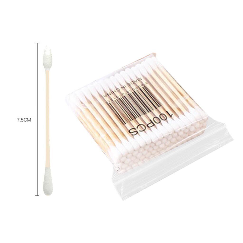 6 Packs Cotton Stems 600 Pieces Bamboo Cotton Buds for Cleaning Tool Tip Wood Sticks Nose Ears Cleaning Health Care#yl