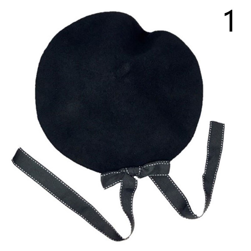 1Pcs Vrouwen Mode Vrouwen Zachte Boog Elegante Baretten Winter Warme Muts: 1