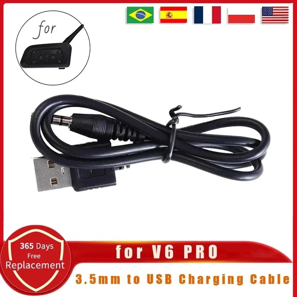 For Vnetphone V6/V4PRO Motorcycle Helmet Intercom Headset Accessories Jack to USB Charging Cable: Default Title
