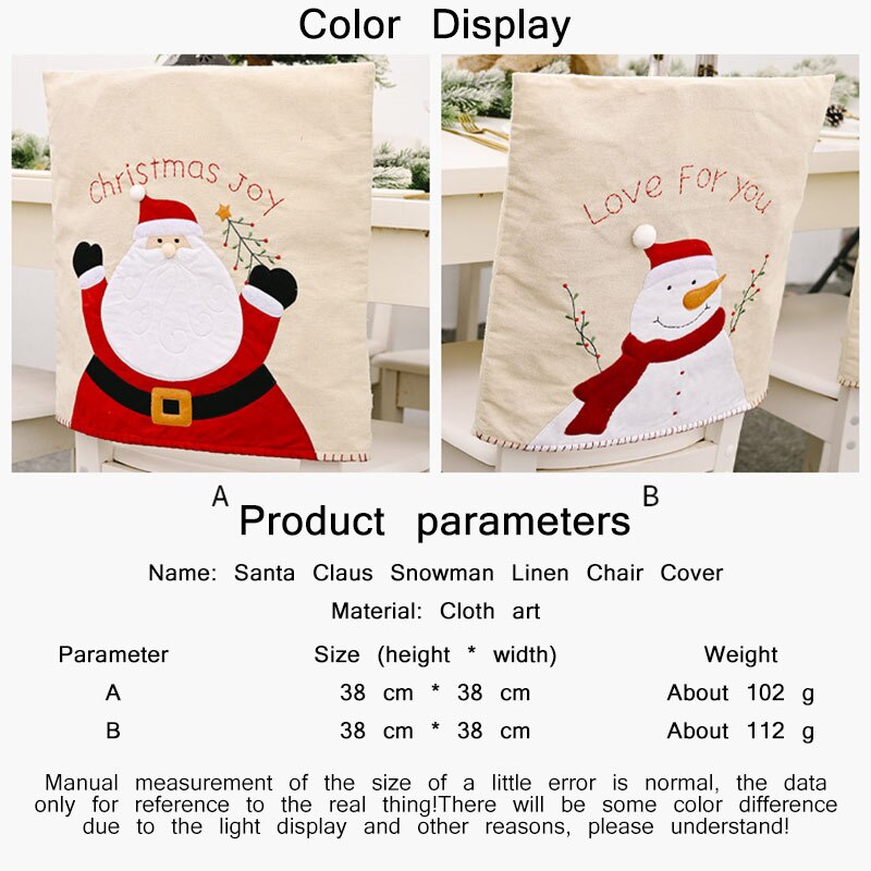 38*38cm julefest forsyninger køkken restaurant komfort udskrivning beskyttelsesbetræk støvtæt stolebetræk hjem