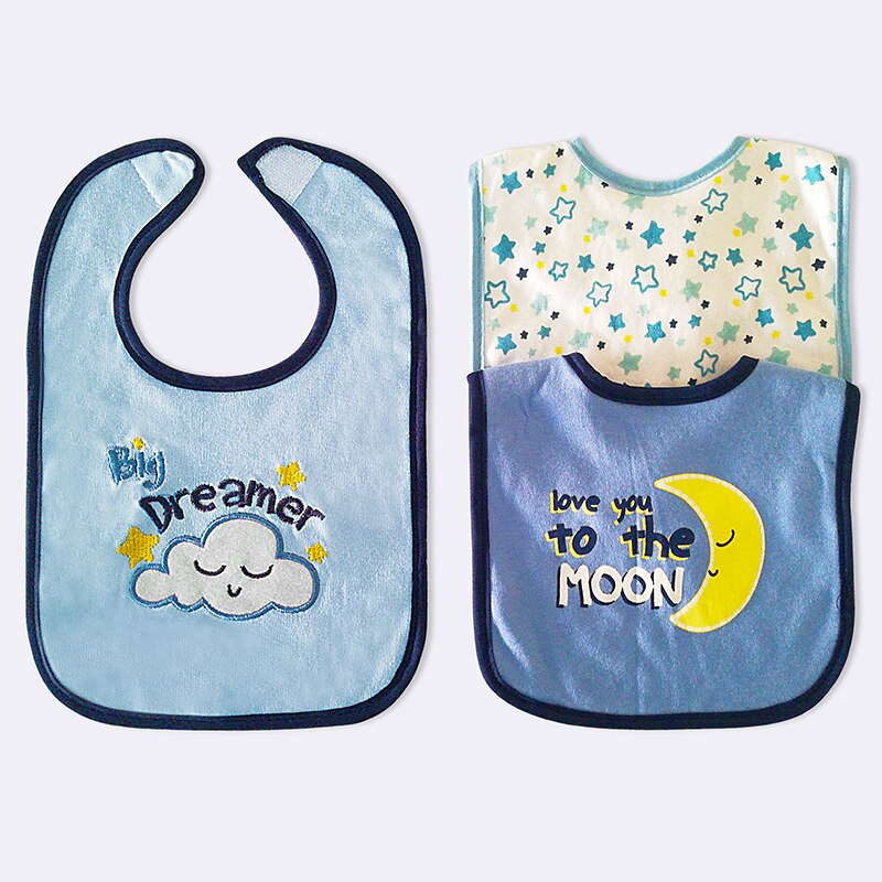 3PCS/LOT 0-6Months Baby Bibs Babador Infant Baby Accessories Roupas de bebe Baby Boy Girl Bib Cotton Cartoon