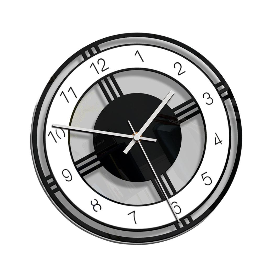 1pc Round 3D Wall Arabic Numerals Wall Clock Acrylic Large Wall Hanging Clock Home Living Room Decoration Happy Year