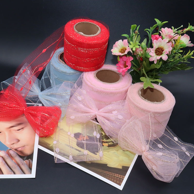 25 yards 6cm kristall tyll rulle organza ren gasväv baby shower favor bröllop bil dekoration fest hem trädgård hantverk leveranser