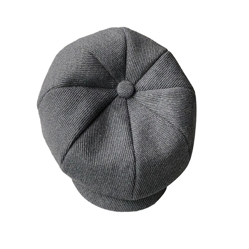 Black Newsboy Hat Top Grade Man Newsboy Caps Octagonal Tweed Warm Winter Berets Hat Male Female Gatsby Flat Caps BLM08