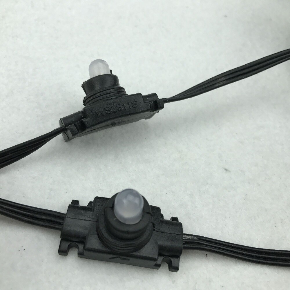 100nodes DC12V WS2811 LED pixel module; all black wire;IP66 rated;100pcs a string;with 2m xConnect pigtail