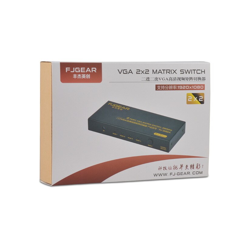 Elprico 2-in-1 VGA Schalter - Umschaltbox Für 2 PCs Auf 1 Monitor/Beamer (1920x1440), Metallgehäuse