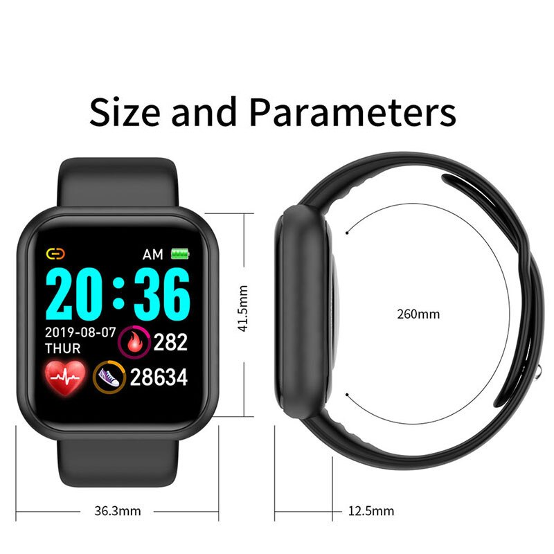 Y68 Bluetooth Frauen Sport Smartwatch Männer Wasserdichte Intelligente Uhr Herz Bewertung Monitor Clever Android Relogio Fitness Tracker reloj