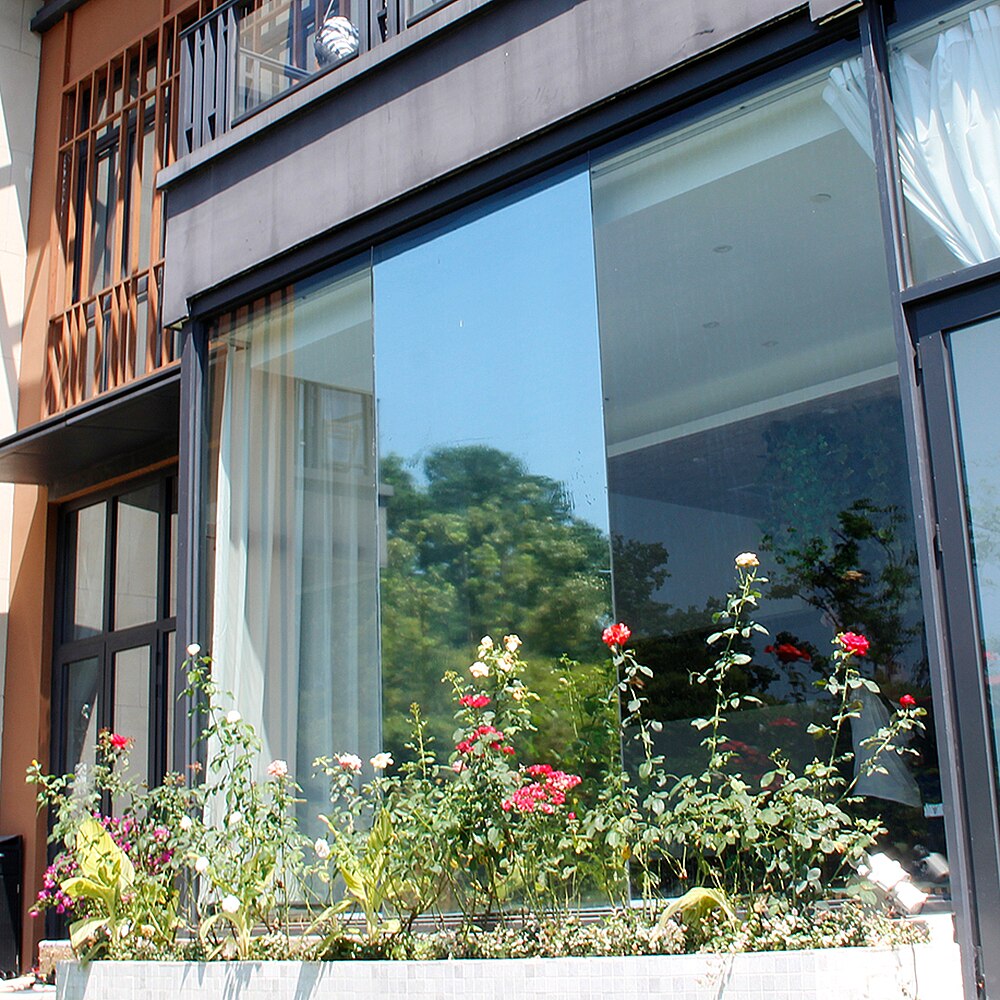 Silver Window Film One Way Mirrored solar Tint 90%UV Reflective Mirrored Vinyl Film Adhesive Window Glass Sticker Foils 1x5m