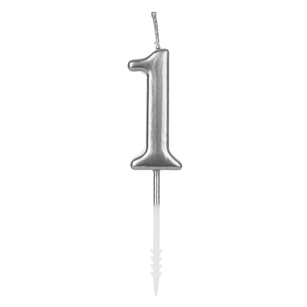 1 PC Gelukkige Verjaardag Nummer 0-9 Kaarsen Rose Gold Sliver Cake Topper Feestartikelen Cupcake Decor Cake topper: 1silver