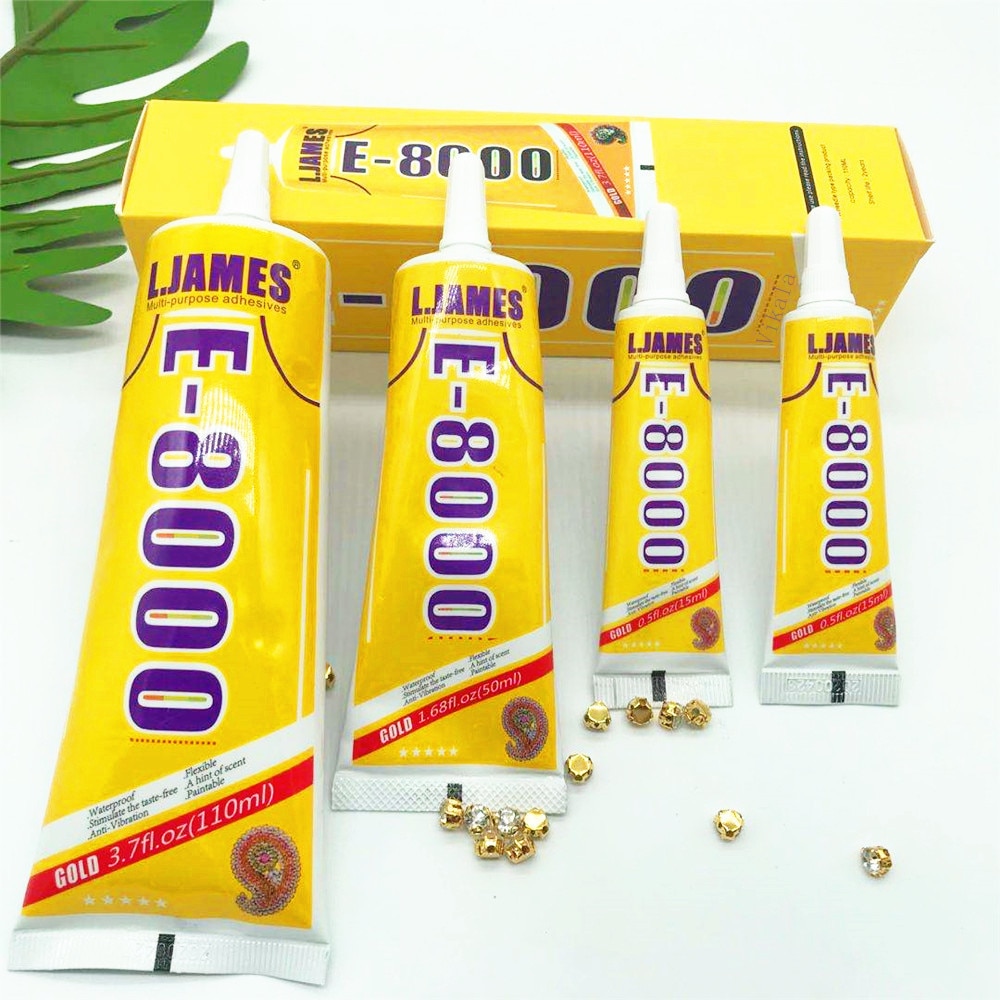 L.JAMES 20P E8000 15ml Strong Liquid Glue Clothes Fabric Clear Leather Adhesive Jewelry Stationery Phone Screen Instant Earphone
