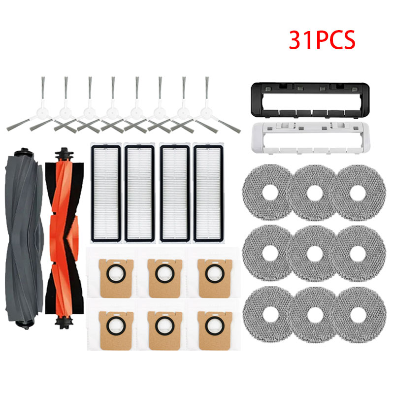 Piezas de repuesto para Robot aspirador Xiaomi X20 + / X20 Plus, accesorios, Cepillo Lateral principal, filtro Hepa, paño de mopa, bolsa de polvo: Oro