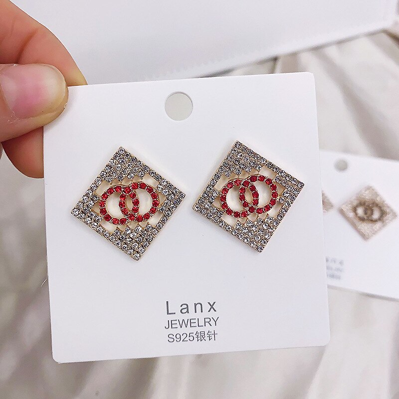 Rhinestone Geometrische Stud Oorbellen Voor Vrouwen Meisjes Bijoux Cirkel Earring Partij Sieraden Gold Trendy Oorbellen: 66642