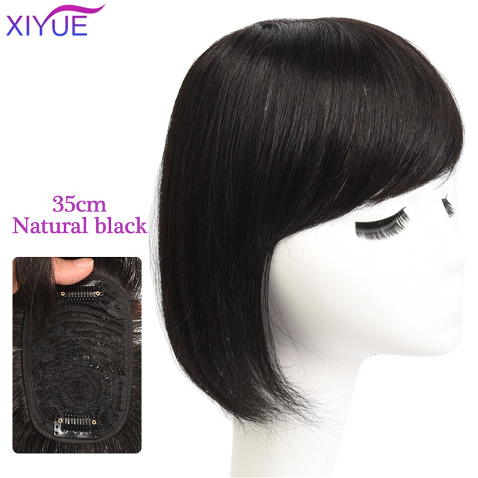 Black/Light Brown Clip On Bangs Hairpieces Bangs Clip In Hair Extensions 3D Bangs Replacement Piece Hair Covering White Hair: 20