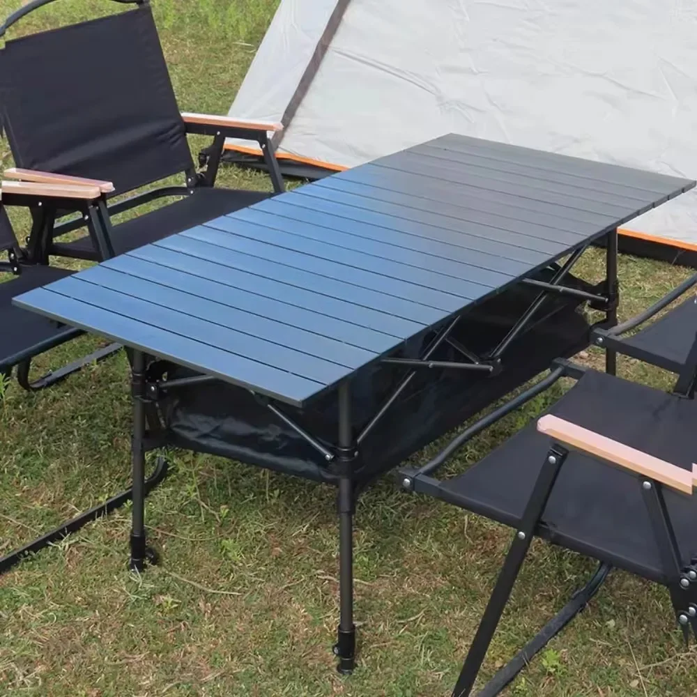 Utomhus fällbord lätt att installera campingbord aluminiumlegering lätta picknickbord bärbara förvaringsbord äggrullar långa skrivbord