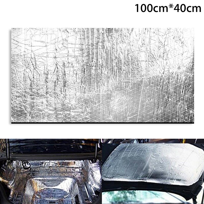 1M * 40Cm * 5Mm Auto Brandwerende En Warmte-Geluidsisolatie Pad Aluminiumfolie Katoen Auto sound-Proof Katoenen Kap Geluiddichte Film