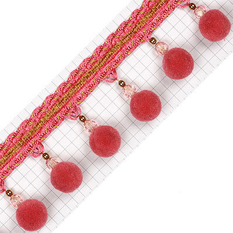 1M Vorhang Quaste Pom Pom Kugeln Trimmen Bommel trimmen Kristall Randbereich DIY NäHenne Band Material Hause Dekorative Zubehör: Marine Blau