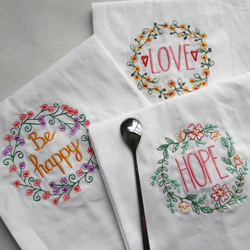 Viskestykker fest dekorere bomuld multi purpose spisebord mat klud servietter til bryllup broderede køkkenhåndklæder