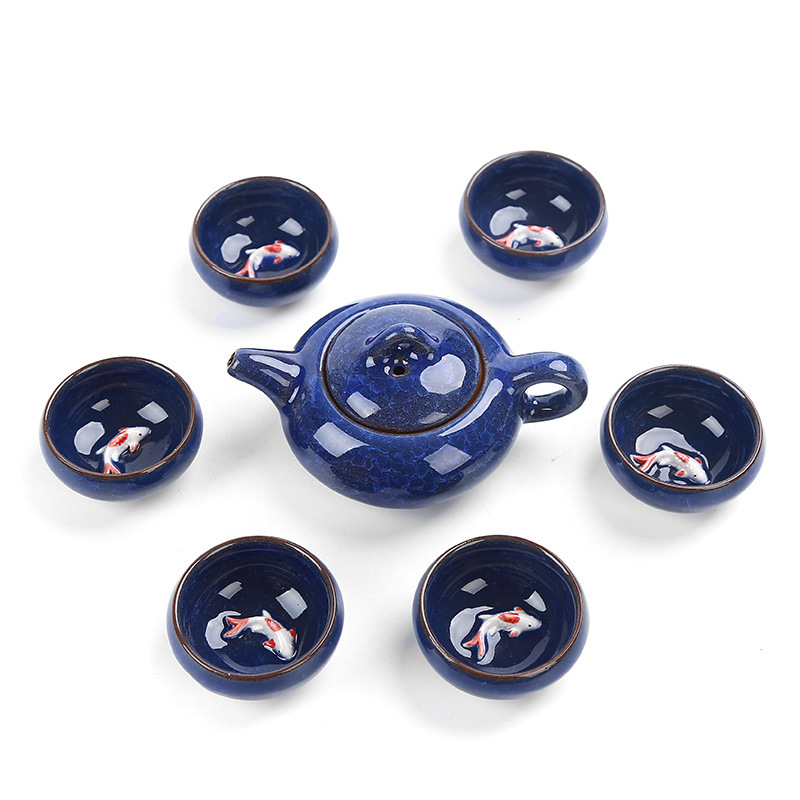 Multicolour Healthy Tea Set Afternoon TeaSet For Office Tea Room&Home Chinese Leisure Tea Ceremony Kung Fu Tea Tools Tea Pot&Cup: plum