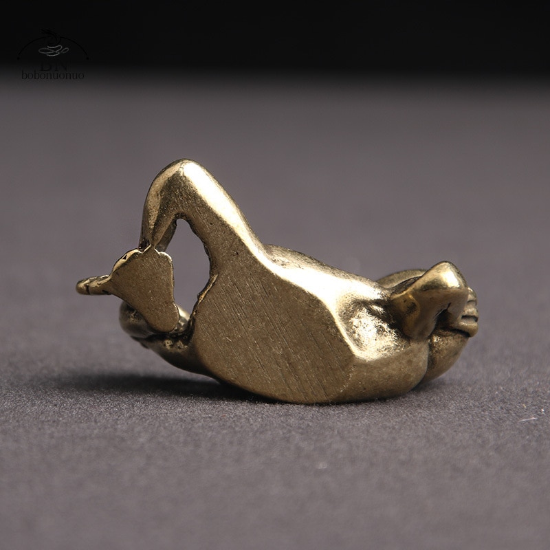 Retro Brass Meditate Zen Buddhism Frog Statue Small Ornament Copper Animal Sculpture Incense Burner Home Desk Decoration Tea Pet