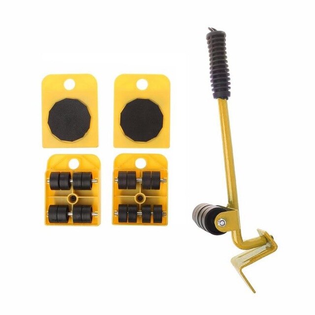 Meubels Lifter Te Verplaatsen Slider 5 Delige Set Mobiele Tool Set Zware Meubels Apparatuur Mobiele En Lifting System Multicolor: YELLOW