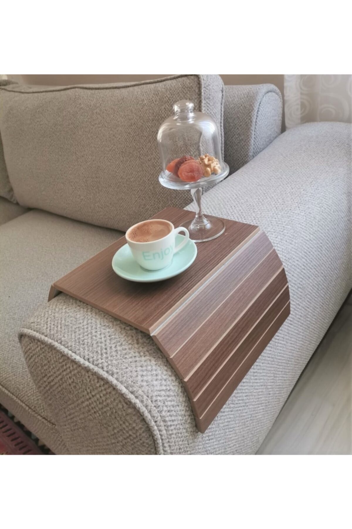 Walnut Portable Side Coffee Table 1 pcs 50x25 cm