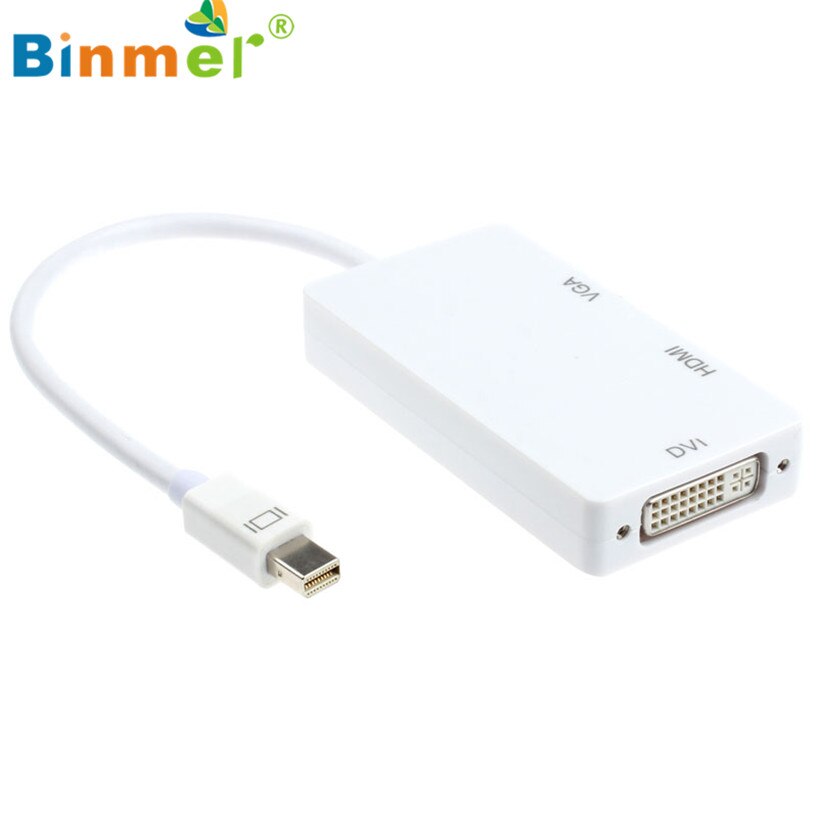 Binmer DisplayPort Thunderbolt naar DVI VGA HDMI Adapter 3 in1 voor MacBook iMac September 12