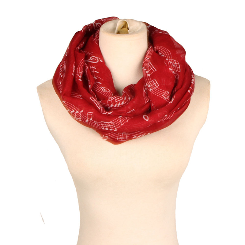 Music Note Print Zachte Ring Sjaal Mode Vrouwen Katoen Nek Wrap Sjaal Stola Halsdoek Lente Herfst Infinity Sjaals voor Vrouwen: 8