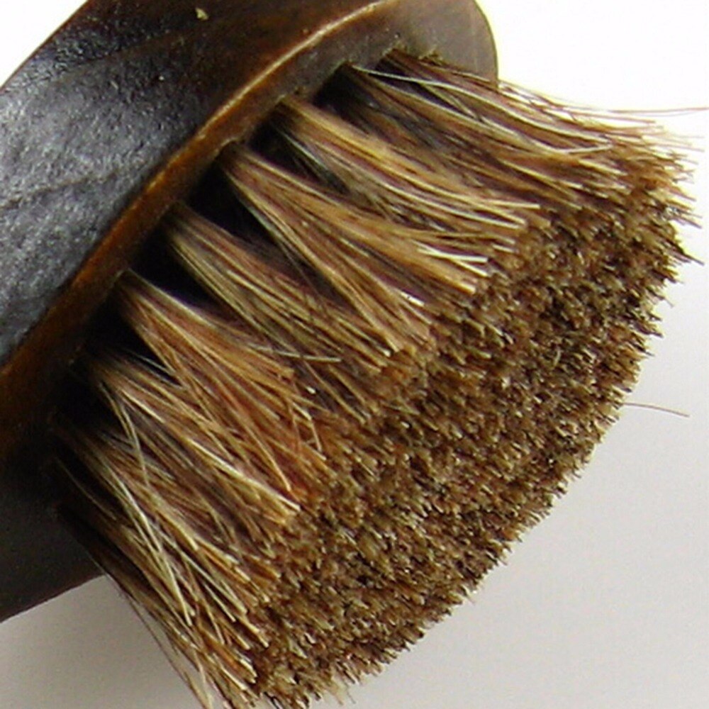 ZLinKJ 1Stck Holz Stiefel Polnischen Applikator Polnischen beschmieren Schuh Reiniger Lange Griff Schuh Pinsel