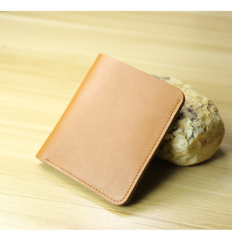 Ultra Thin Small Wallet Short Cowhide Casual Mens Vertical Simple Bifold Wallets Soft Leather Credit Card Holder Moneybag: Brown
