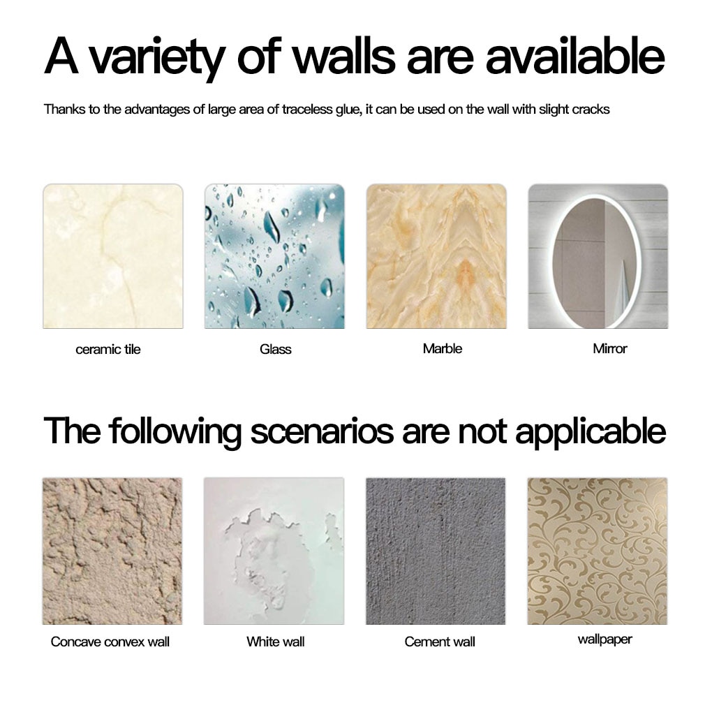 RecabLeght Suction Cup Shower Holder Black Adjustable Shower Head Holder Universal Bathroom Showerhead Bracket Nozzle Base Stand