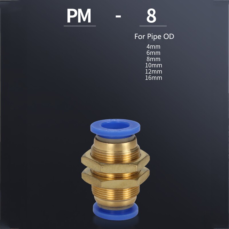 Conectores de tubos de ajuste rápido para neumáticos de aire, tubo de manguera OD de 8mm, 6mm, 4mm, 10mm, 12mm, Conector de empuje de un solo toque para Gas