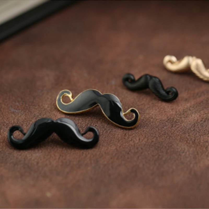 Fashionable Polish mustache brooch men's ladies shirt clothes lapel pin button badge wedding dress lapel pin