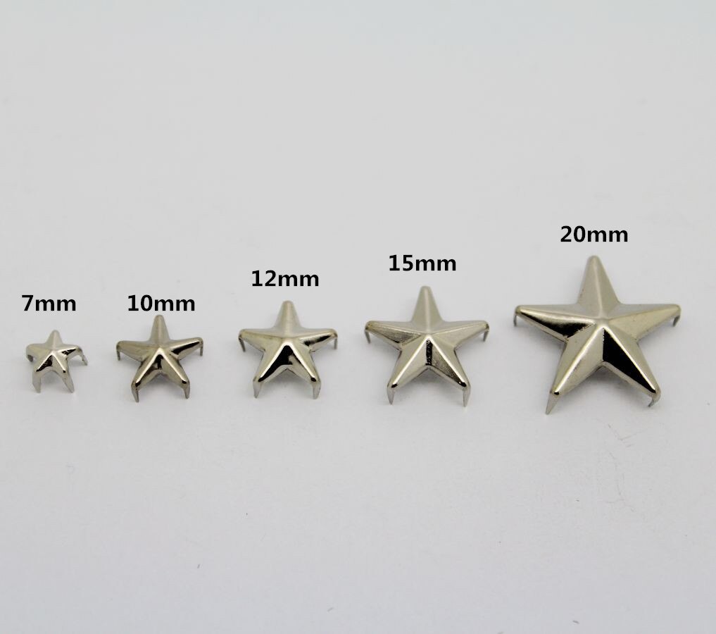 200 Stks/partij Ster Klauw Studs Klinknagel Zilver Of Antiek Brons 20mm Voor Naaien Kleding En Schoenen En Craft Diy