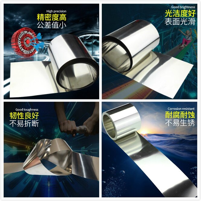 RAMBEX 304 Edelstahl Folie 15mm Breit 0,2mm Dick - 1 Meter Edelstahlstreifen