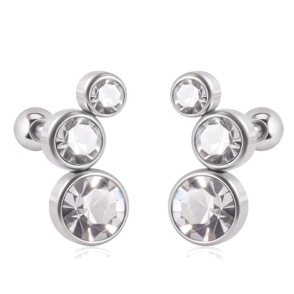 2 PZ 361 Acciaio Chirurgico di Cristallo dell'orecchio Trago Cartilagine Orecchini 16G Tre Zircone Lobo elica Daith Orecchino Penetranti Gioielli per Il Corpo: Luce di Colore Giallo Oro