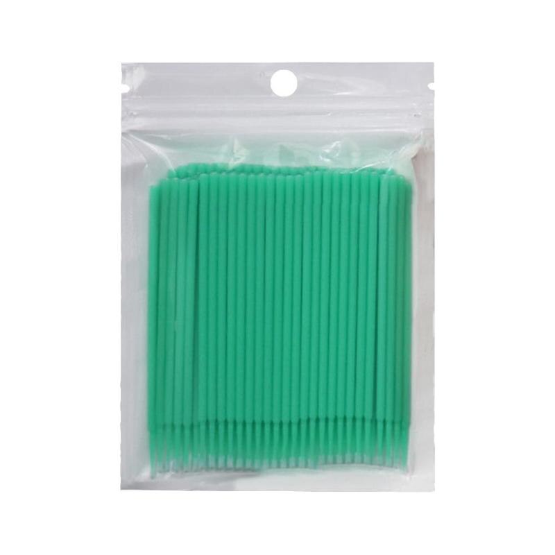 100 Stuks Wegwerp Mini Wimpers Applicator Wimper Extension Wattenstaafjes: Army Green	