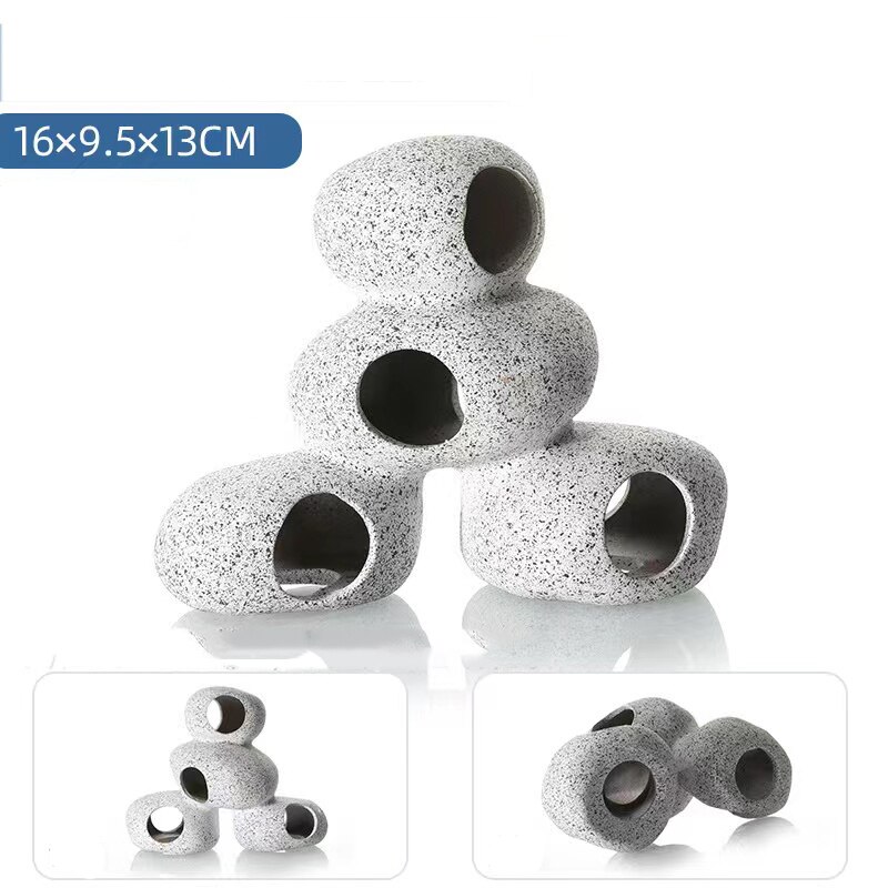 Aquarium Rock Cave Fish Tank Pond Hideaway for Shrimp Cichlid Hiding Breeding Spawning Hideout Shrimp Nest House Fish Tank Decor: C