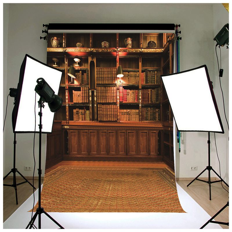 retro Studie Bibliothek Bücher Regal Fotografie Foto Hintergrund Hintergrund Stütze 3X5FT