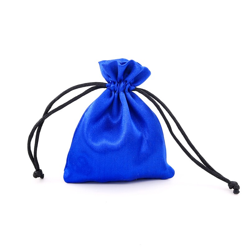 10pcs Silk Drawstring Bag Luxury Satin Wedding Jewelry Packaging Bag Small Ring Earring Jewelry Storage Bag Pouches 7colors: Royal Blue / 8x10cm