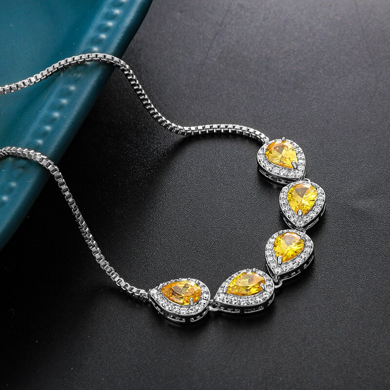 Weimanjingdian marken-armbänder für #39 , birnenförmig geschliffene, farbige zirkonia, Ideal für hochzeiten und als brautschmuck