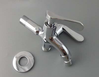 two water outlet dual handle washing machine faucet: Clear