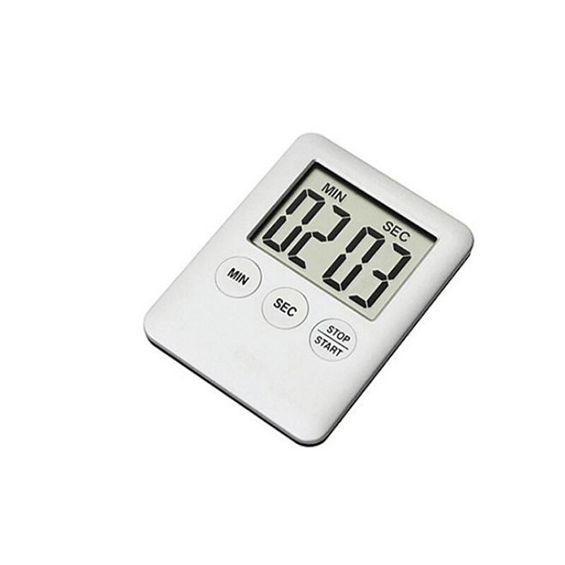 LCD Digital Kitchen Timer Alarm Clock Count Up Countdown Alarm Multifunction for Sleep Stopwatch Temporizador Clock: White