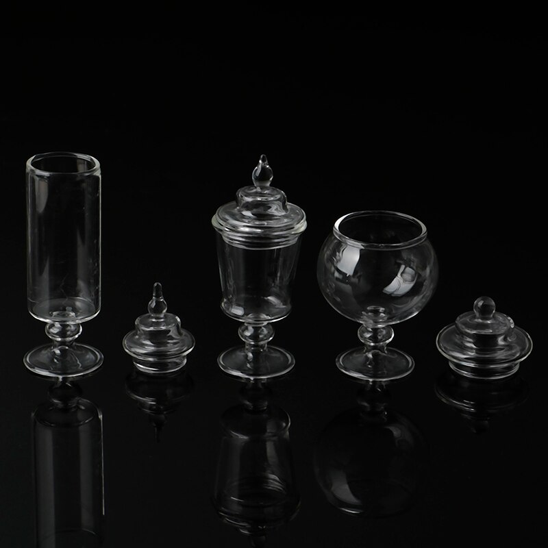 Miniatura casa delle bambole di Vetro Vaso Della Caramella di Simulazione Della Caramella Bottiglia di Modello Giocattolo 1/12 Bilancia fingere giocattolo per La Casa Delle Bambole Decalcomanie Nuovo