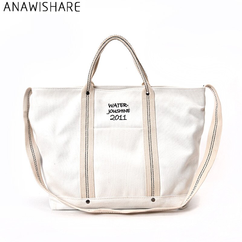ANAWISHARE Women Handbags Canvas Shoulder Bags Large Ladies Casual Tote Bag Crossbody Bag For Women Messenger Bag Bolsa Feminina