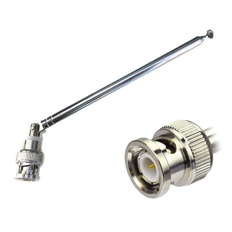 Stainless Steel FM Radio Antenna BNC Connector Telescopic Aerial
